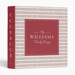 Classeur Farmhouse Red Striped Family Recette livre de rece