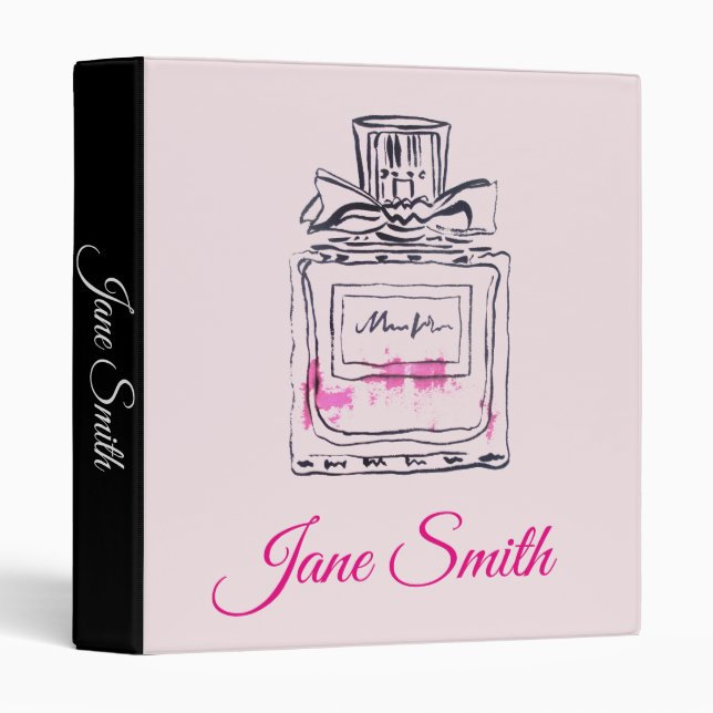 Classeur Fashion parfum rose fille dossier étudiant (Devant/Côté)