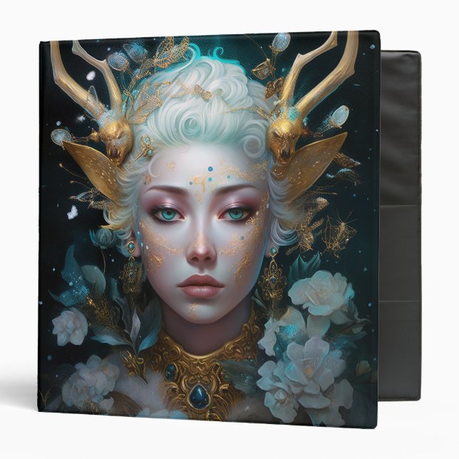 Classeur Faun Elf Femme Imaginaire Art (Devant/Intérieur)