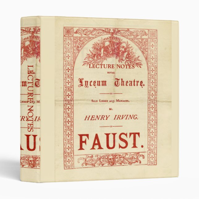 Classeur Faust de Henry Irving (Devant/Côté)