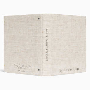 Classeur Faux-Canvas minimaux Imprimer Famille Recette Noël