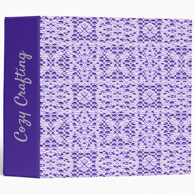 Classeur Faux Crochet Mauve  (Devant/Côté)