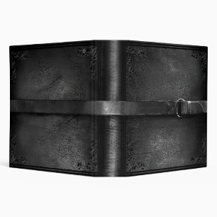 Classeur Faux cuir et ceinture gris foncé