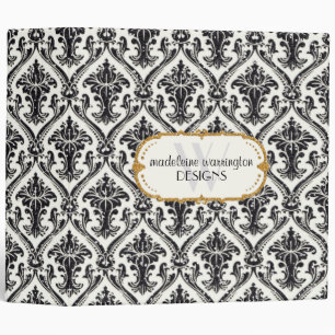 Classeur Faux Gold Parties scintillant Damask Floral Patal 