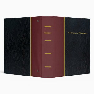 Classeur Faux Leather Burgundy et Black Corporate Records