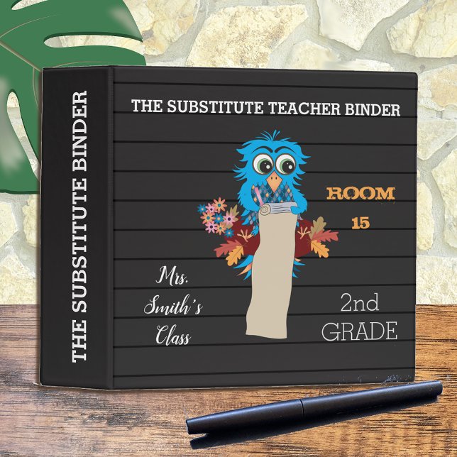 Classeur Faux Letter Board Blue Owl Sous-enseignant Classeu (Créateur téléchargé)