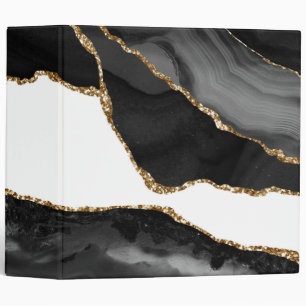 Classeur Faux Marblé Agate Black Stone Luxe