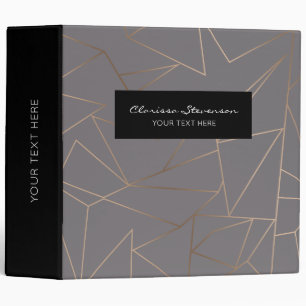 Classeur Faux or rose élégant moderne minimaliste géomé