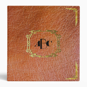 Classeur Faux personnalisé de monogramme simili cuir