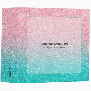 Classeur Faux rose et turquoise