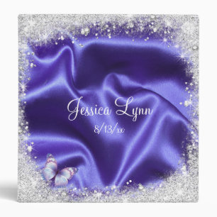 Classeur Faux, Satin Violet, Paillettes, Sweet Sixteen, Sur