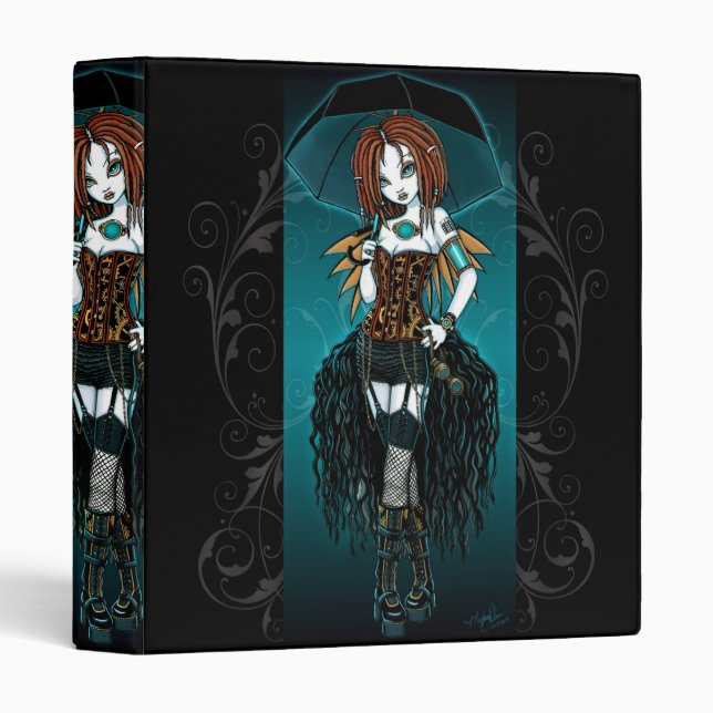Classeur féerique d'Avery de Cyber de Steampunk de (Devant/Côté)