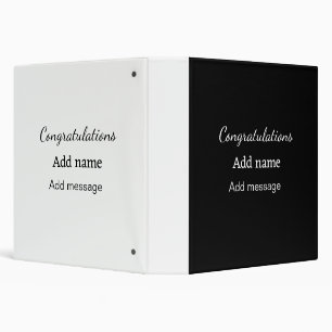Classeur Félicitations ajouter un message de nom simple dip