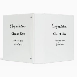 Classeur Félicitations de graduation simples clas d'ajout m