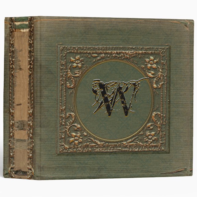 Classeur Fellowsbey a personnalisé le monogramme victorien (Devant/Côté)