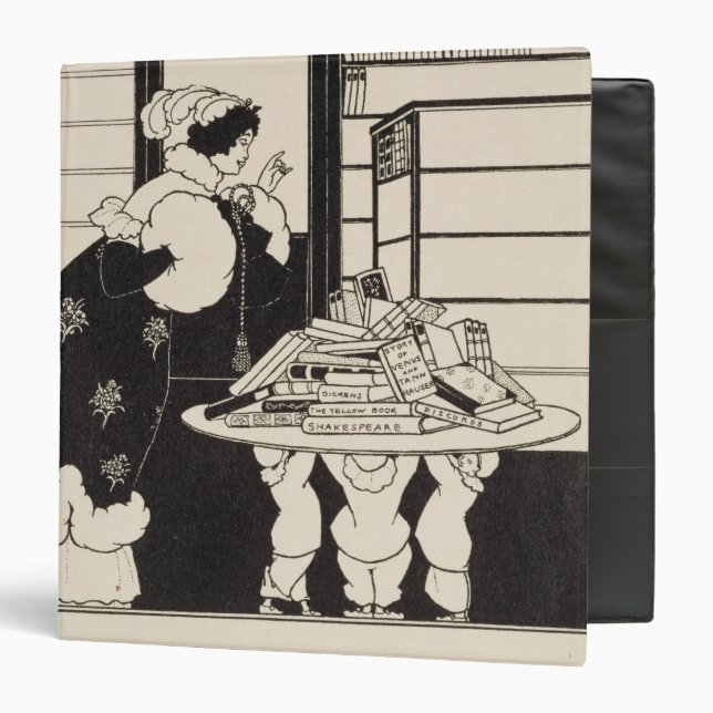 Classeur Femme dans une librairie, conception pour "un (Devant/Intérieur)