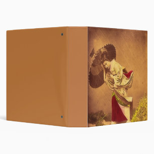 Classeur Femme japonaise vintage au vent
