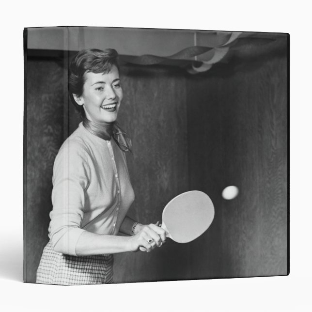 Classeur Femme jouant au ping-pong (Devant/Côté)