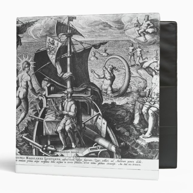 Classeur Ferdinand Magellan à bord sa caravelle, 1522 (Devant/Intérieur)