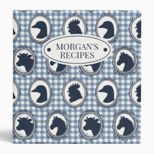 Classeur Ferme de la cour Gingham Bleu Nuit Recette