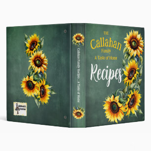 Classeur Ferme Rétro Sunflower Green Chalkboard Recette