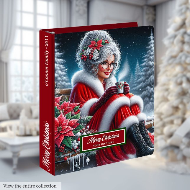 Classeur festif de Noël aquarelle M. et Mme Claus (Watercolor Mr. & Mrs. Claus Festive Holiday Binder)