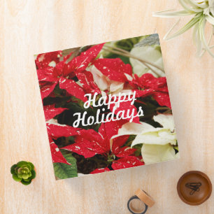 Classeur Festive Rouge Blanc Floral Poinsettia Fleurs