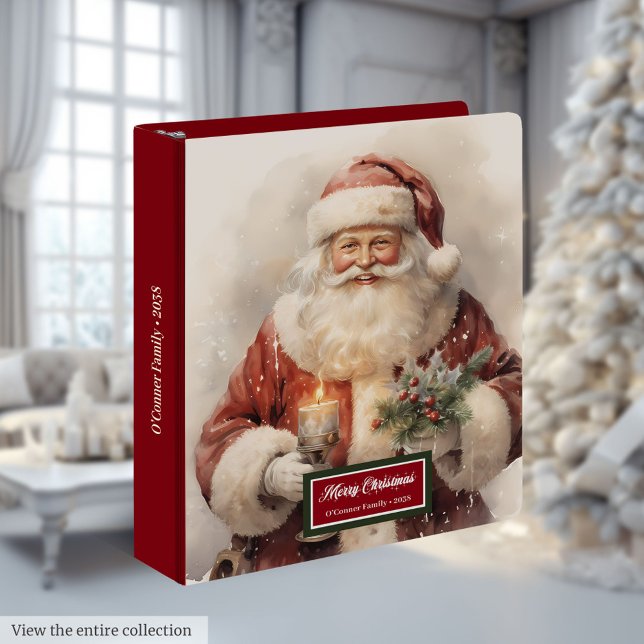 Classeur Festive Santa Claus Binder Monogram Memory Keepsak (Festive Santa Claus Binder Monogram Memory Keepsake)