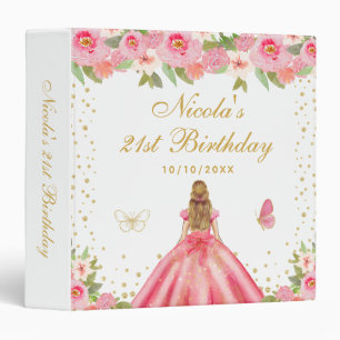 Classeur Fête d'anniversaire de princesse aux cheveux blond
