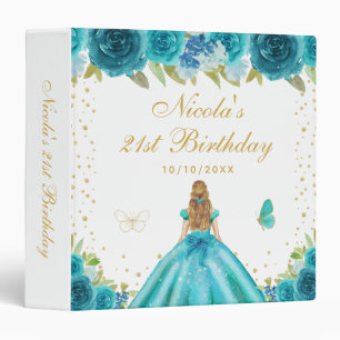 Classeur Fête d'anniversaire de princesse aux cheveux blond