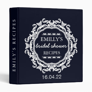 Classeur Fête de la mariée bleue florale vintage