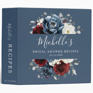 Classeur Fête des mariées Boho blanc ivoire bleu ardoise