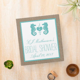 Classeur Fête des mariées cheval de mer Turquoise Monogram