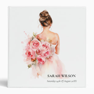 Classeur Fête des mariées de Mariage de couleur d'aquarelle