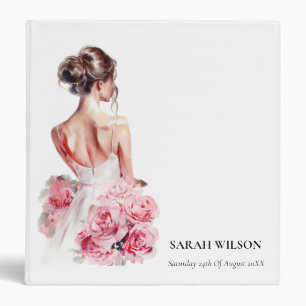 Classeur Fête des mariées de Mariage rose aquarelle budgéta