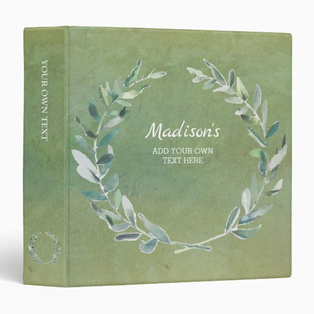 Classeur Feuille botanique d'aquarelle sur l'éclaboussure (Devant/Côté)