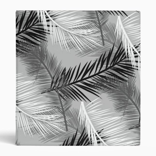 Classeur Feuille de palme Impression, gris / gris, noir et  (Devant)