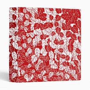 Classeur Feuille japonaise, rouge foncé et blanc