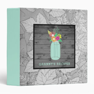 Classeur Feuille vintage gris d'automne de menthe de
