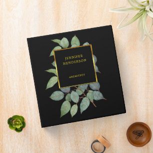 Classeur Feuilles d'aquarelle noir or professionnel