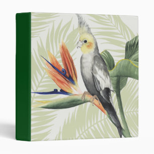 Classeur Feuilles de palmiers à oiseaux noirs