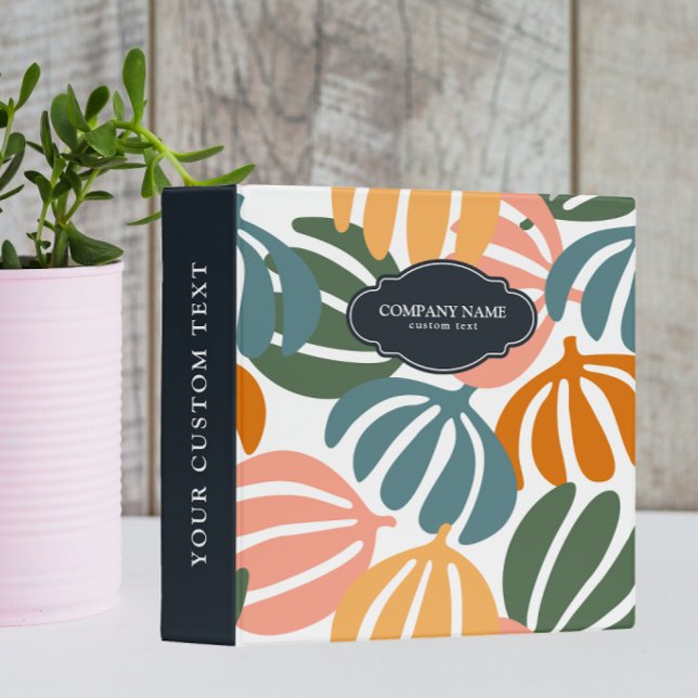 CLASSEUR FEUILLES RÉTRO COLORÉES BOTANIQUE GROOVY (Créateur téléchargé)