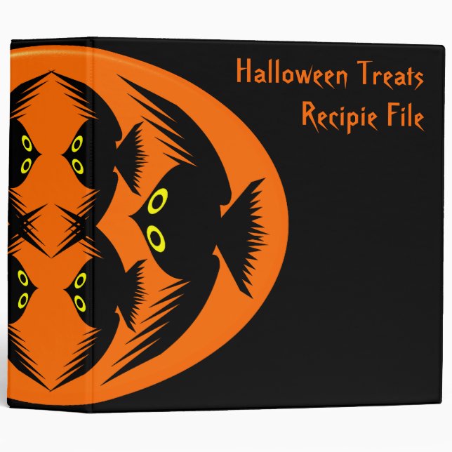 Classeur Fichier de recette personnalisée Halloween Crows (Devant/Côté)