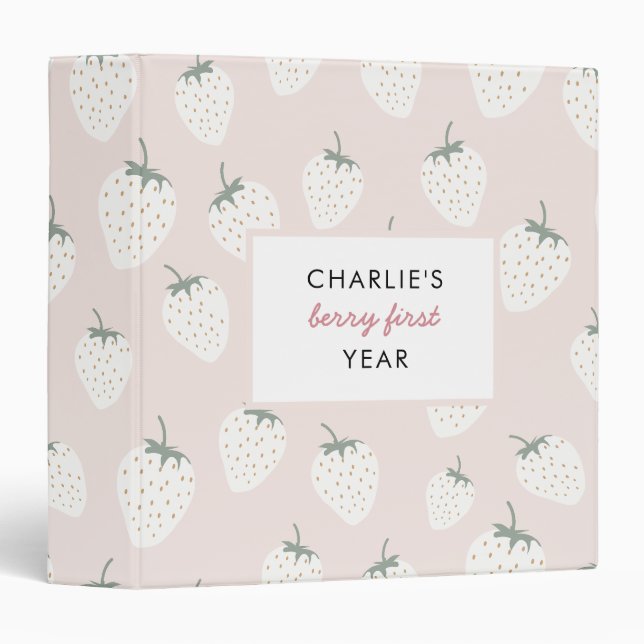 Classeur Fields fraises Première année Mémoire Album photo (Devant/Côté)