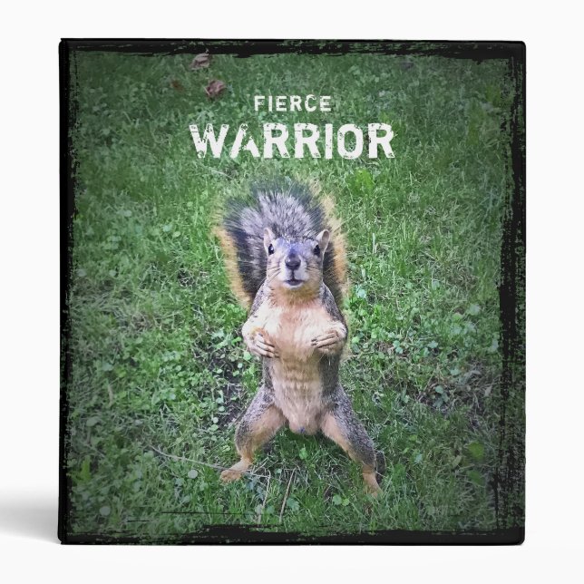 Classeur Fierce Warrior | Ajouter Votre Nom Écureuil Drôle (Devant)