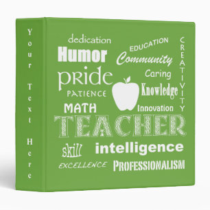 Classeur Fierté-Attributs de professeur de maths/vert de