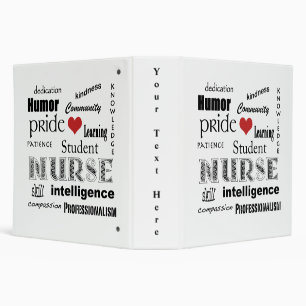 Classeur Fierté-Attributs d'élève-infirmière/blanc+Coeu