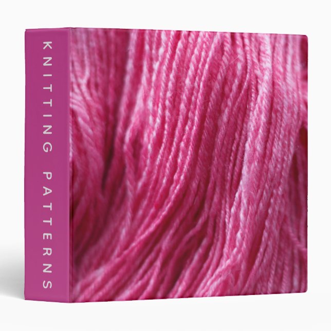 Classeur Fil Tricot main Motifs photo HotPink (Devant/Côté)
