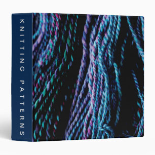 Classeur Fil Tricot main Motifs photo violet