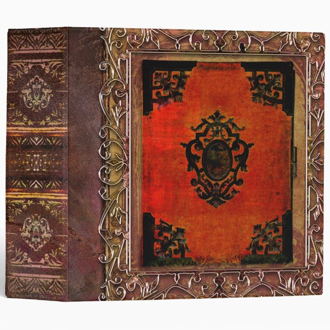 Classeur Filigree rouge et noir Tome antique (Devant/Côté)